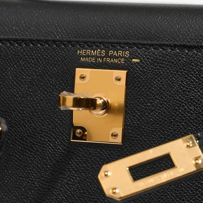 High-End Hermès Inspired Kelly Touch Mini Veau Madame/Lizard Black GHW - Direct Luxury Fashion - Image 6