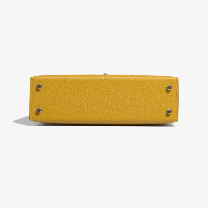 High-End Hermès Inspired Kelly Verso Mini Chevre Mysore Jaune Ambre/Gold PHW - Direct Luxury Fashion - Image 3