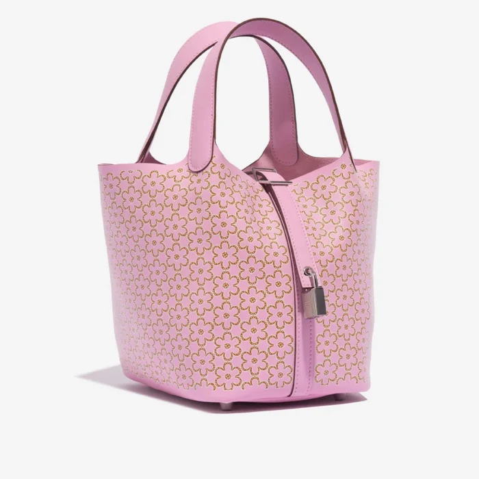 High-End Hermès Inspired Lucky Daisy Picotin 18 Swift Mauve Sylvestre/Cuivre/White PHW - Direct Luxury Fashion - Image 5