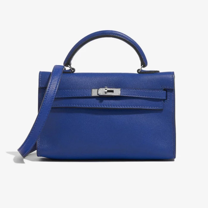High-End Hermès Inspired Micro Kelly Swift Blue PHW | DLF
