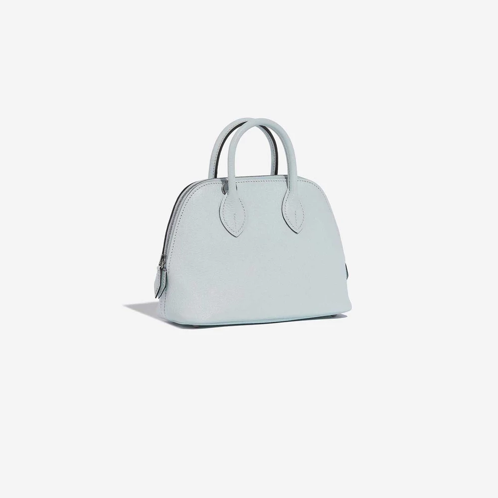 High-End Hermès Inspired Mini Bolide 20 Chevre Mysore Blue Brume PHW - Direct Luxury Fashion - Image 4