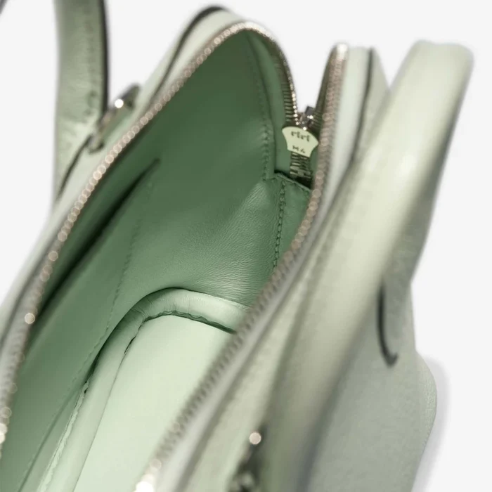High-End Hermès Inspired Mini Bolide Chevre Mysore Vert Fizz PHW - Direct Luxury Fashion - Image 6