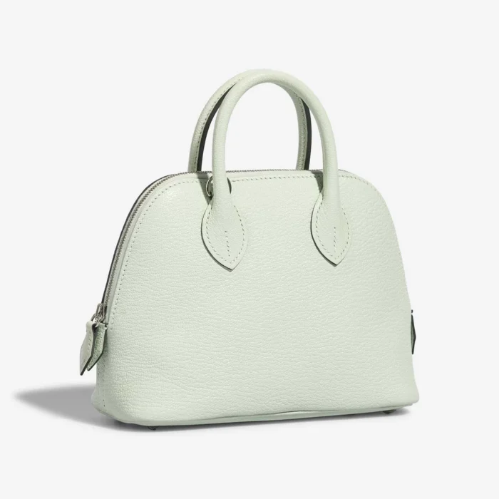 High-End Hermès Inspired Mini Bolide Chevre Mysore Vert Fizz PHW - Direct Luxury Fashion - Image 5