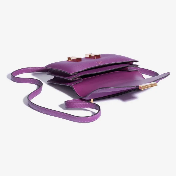 High-End Hermès Inspired Mini Constance Evercolor Anemone GHW - Direct Luxury Fashion - Image 5