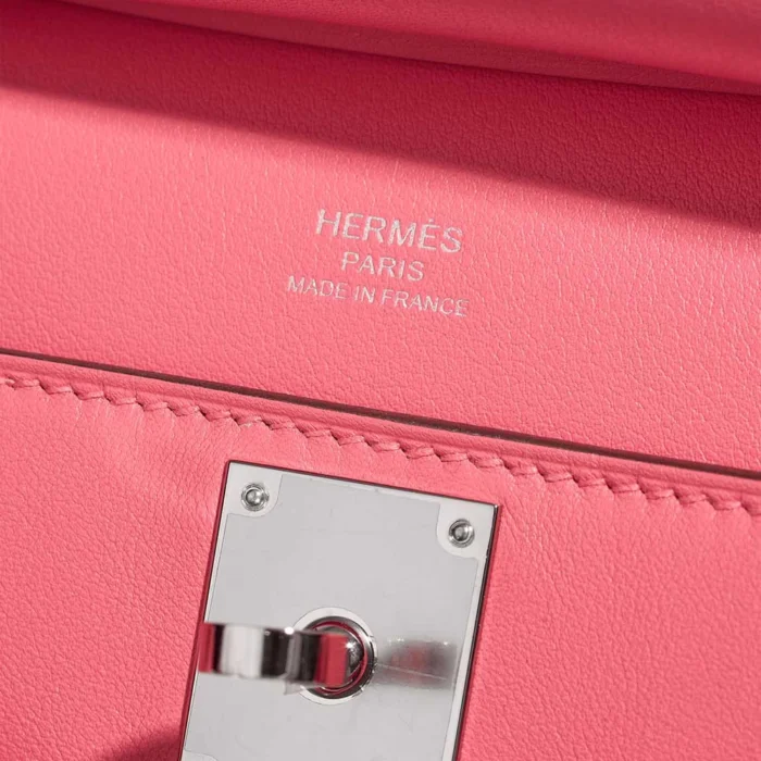 High-End Hermès Inspired Mini Jypsiere Swift Rose Azalee PHW - Direct Luxury Fashion - Image 2