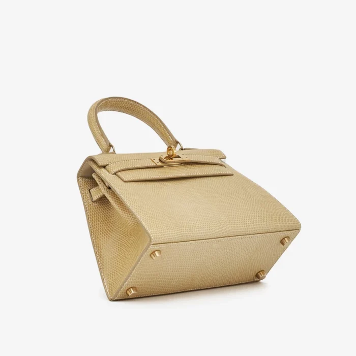 High-End Hermès Inspired Mini Kelly 20 Niloticus Lizard Parchemin GHW - Direct Luxury Fashion - Image 3