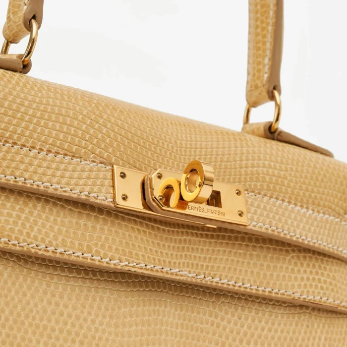 High-End Hermès Inspired Mini Kelly 20 Niloticus Lizard Parchemin GHW - Direct Luxury Fashion - Image 7
