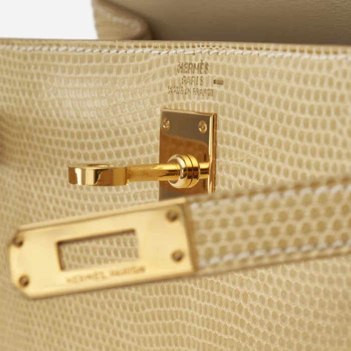 High-End Hermès Inspired Mini Kelly 20 Niloticus Lizard Parchemin GHW - Direct Luxury Fashion - Image 6