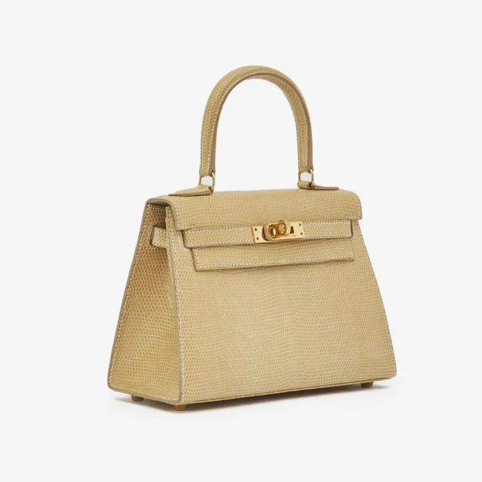 High-End Hermès Inspired Mini Kelly 20 Niloticus Lizard Parchemin GHW - Direct Luxury Fashion - Image 4