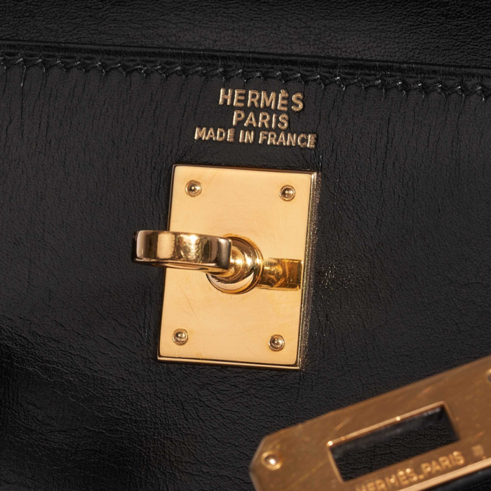 High-End Hermès Inspired Mini Kelly Box Black GHW - Direct Luxury Fashion - Image 6