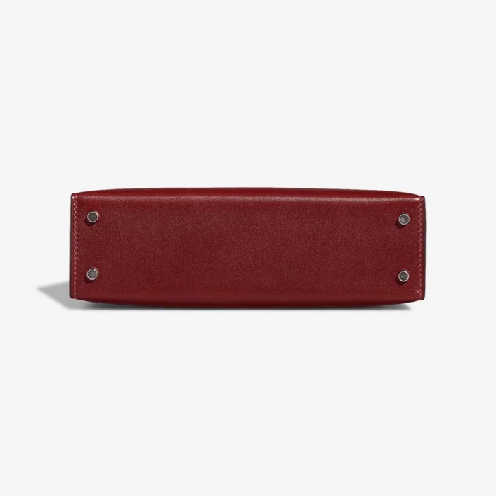 High-End Hermès Inspired Mini Kelly Box Rouge H PHW - Direct Luxury Fashion - Image 3