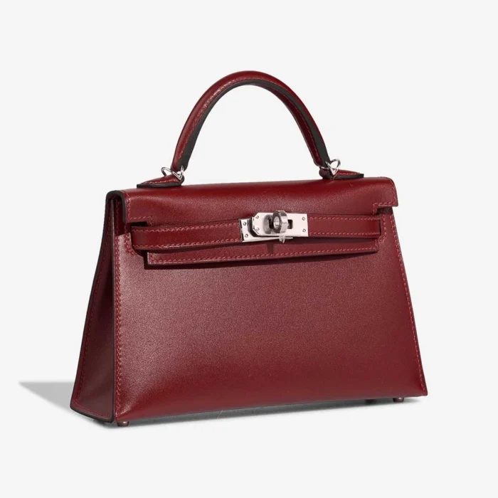 High-End Hermès Inspired Mini Kelly Box Rouge H PHW - Direct Luxury Fashion - Image 4