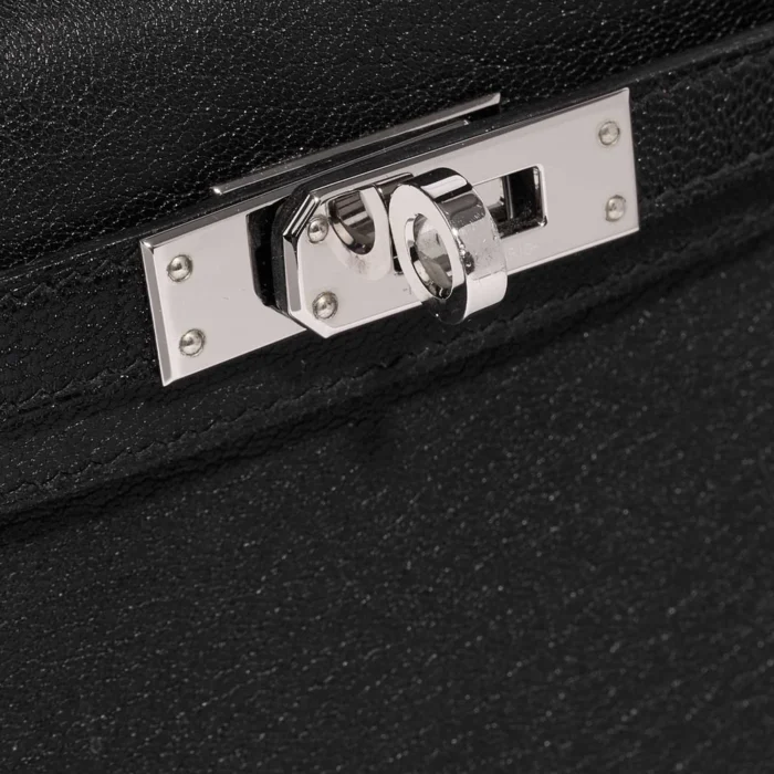 High-End Hermès Inspired Mini Kelly Chèvre Chamkila Black PHW - Direct Luxury Fashion - Image 7