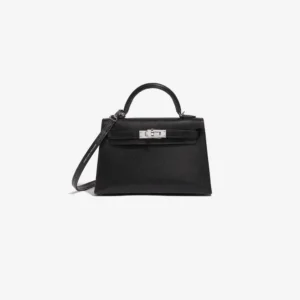 High-End Hermès Inspired Mini Kelly Chèvre Chamkila Black | DLF