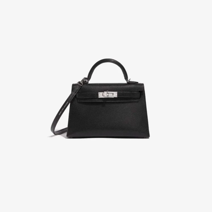 High-End Hermès Inspired Mini Kelly Chèvre Chamkila Black | DLF
