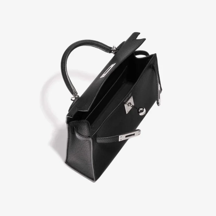 High-End Hermès Inspired Mini Kelly Chèvre Chamkila Black PHW - Direct Luxury Fashion - Image 5