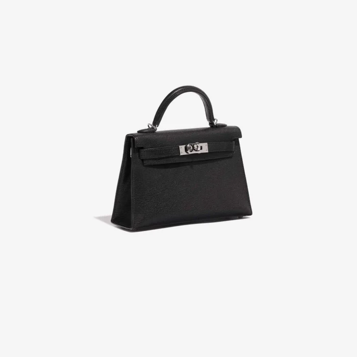 High-End Hermès Inspired Mini Kelly Chèvre Chamkila Black PHW - Direct Luxury Fashion - Image 4
