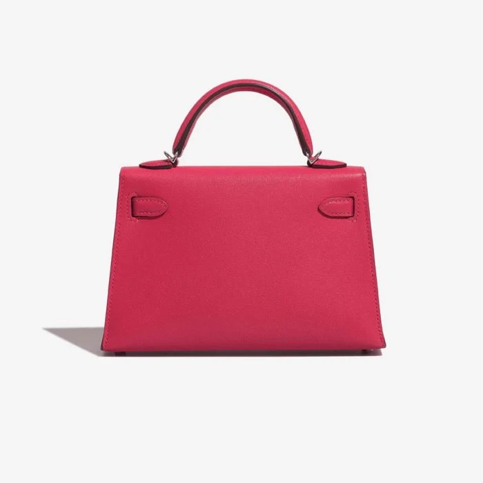 High-End Hermès Inspired Mini Kelly Chevre Chamkila Rose Extreme PHW - Direct Luxury Fashion - Image 2