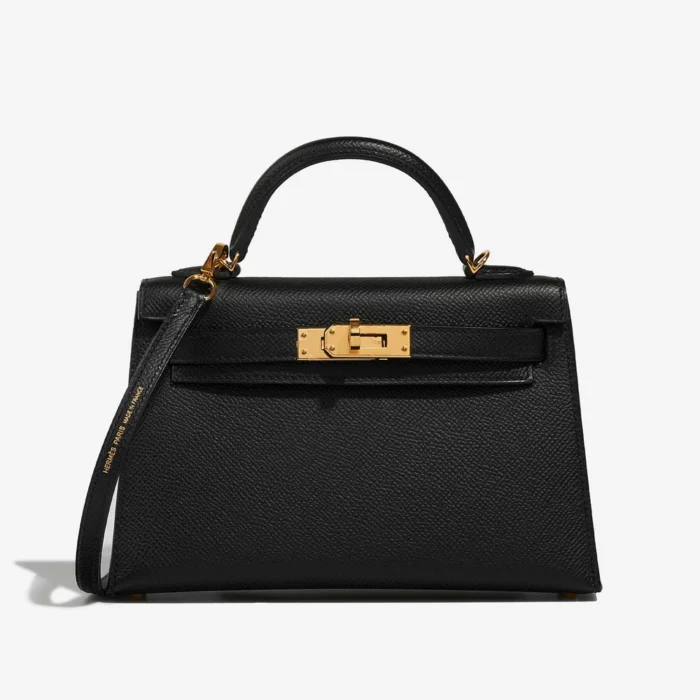 High-End Hermès Inspired Mini Kelly Epsom Black GHW | DLF