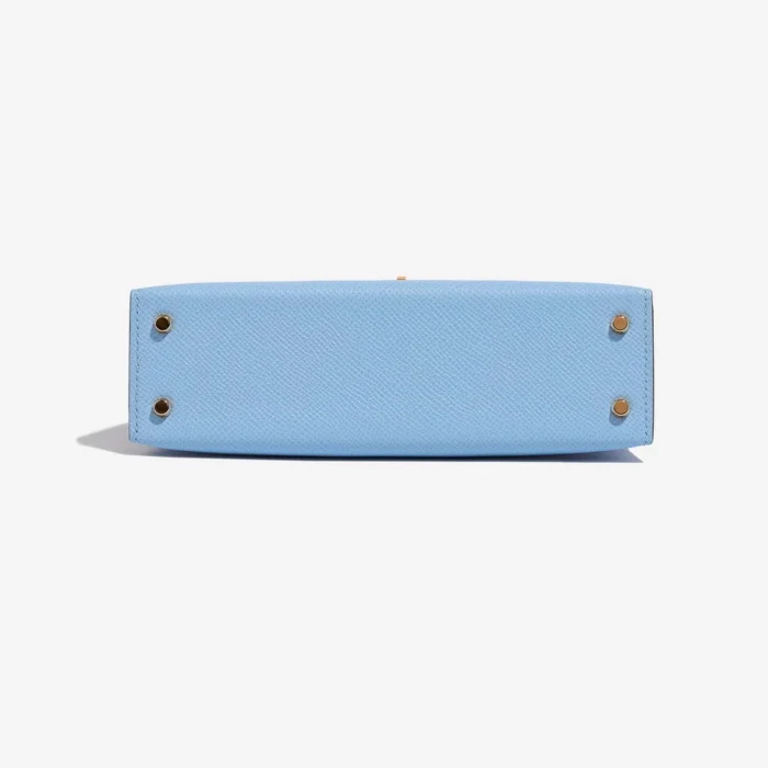 High-End Hermès Inspired Mini Kelly Epsom Blue Celeste GHW - Direct Luxury Fashion - Image 3