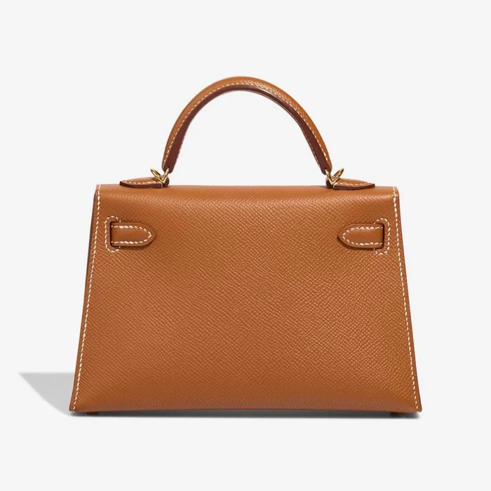 High-End Hermès Inspired Mini Kelly Epsom Gold GHW - Direct Luxury Fashion - Image 2