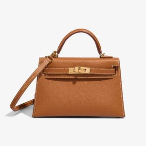 High-End Hermès Inspired Mini Kelly Epsom Gold GHW - Direct Luxury Fashion