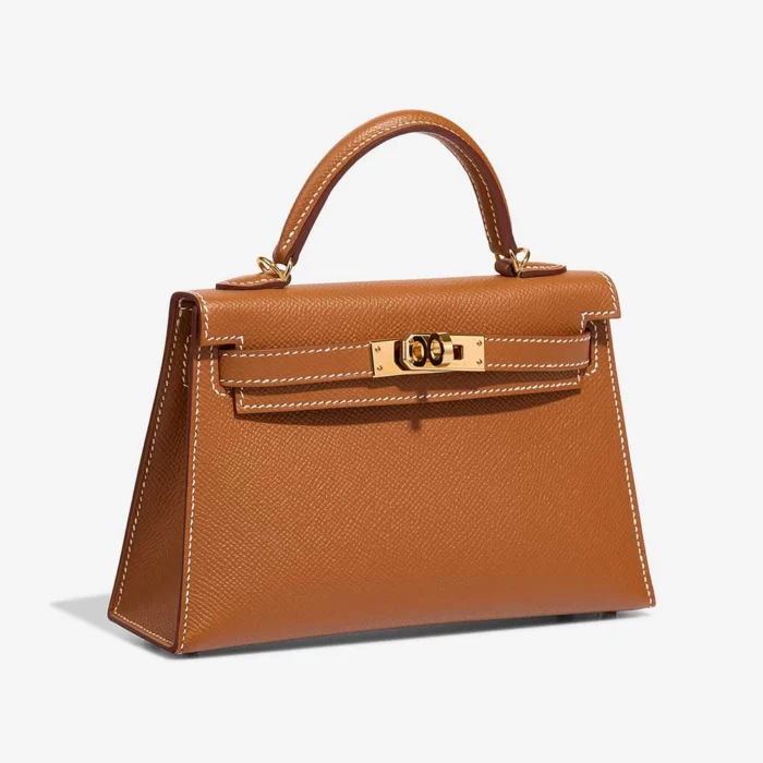 High-End Hermès Inspired Mini Kelly Epsom Gold GHW - Direct Luxury Fashion - Image 3