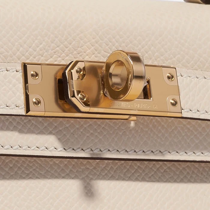 High-End Hermès Inspired Mini Kelly Epsom Nata GHW - Direct Luxury Fashion - Image 6