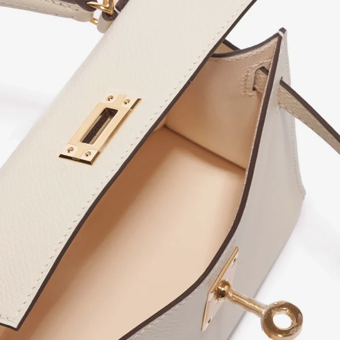 High-End Hermès Inspired Mini Kelly Epsom Nata GHW - Direct Luxury Fashion - Image 5