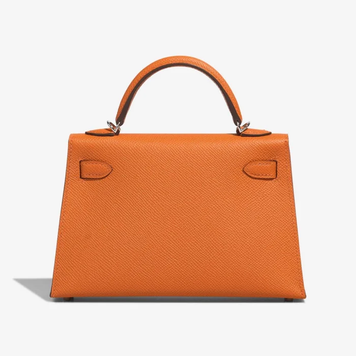 High-End Hermès Inspired Mini Kelly Epsom Orange PHW - Direct Luxury Fashion - Image 2