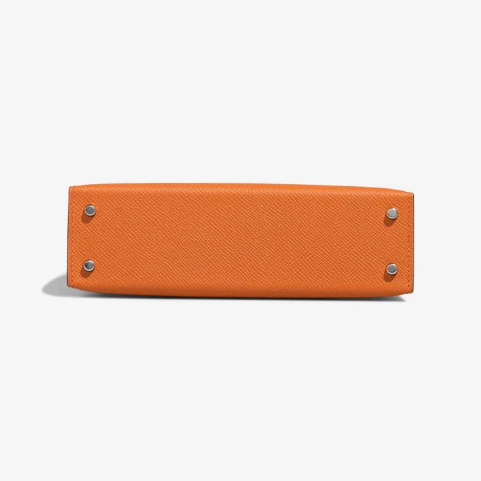 High-End Hermès Inspired Mini Kelly Epsom Orange PHW - Direct Luxury Fashion - Image 3
