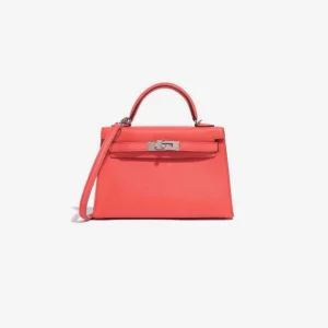 High-End Hermès Inspired Mini Kelly Epsom Rose Texas PHW - Direct Luxury Fashion