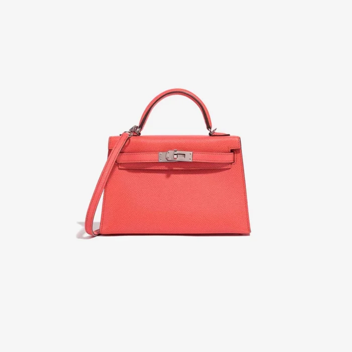 High-End Hermès Inspired Mini Kelly Epsom Rose Texas PHW - Direct Luxury Fashion