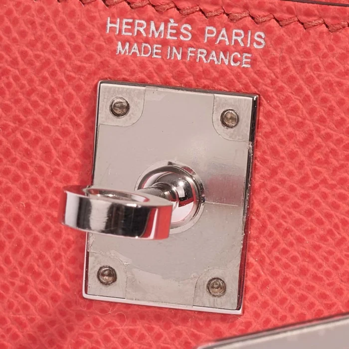 High-End Hermès Inspired Mini Kelly Epsom Rose Texas PHW - Direct Luxury Fashion - Image 5
