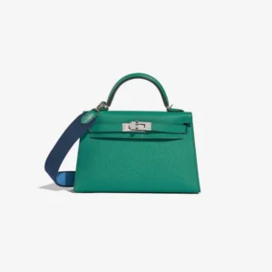 High-End Hermès Inspired Mini Kelly – Vert Jade/Blue Paradise