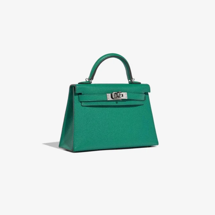 High-End Hermès Inspired Mini Kelly Epsom Vert Jade/Blue Paradise/Blue Saphire PHW - Direct Luxury Fashion - Image 4