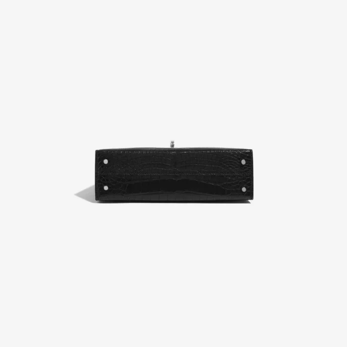 High-End Hermès Inspired Mini Kelly Matte Alligator Black PHW - Direct Luxury Fashion - Image 3