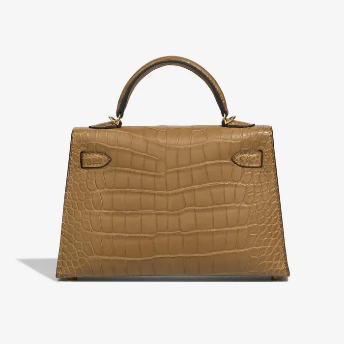 High-End Hermès Inspired Mini Kelly Matte Alligator Kraft GHW - Direct Luxury Fashion - Image 2