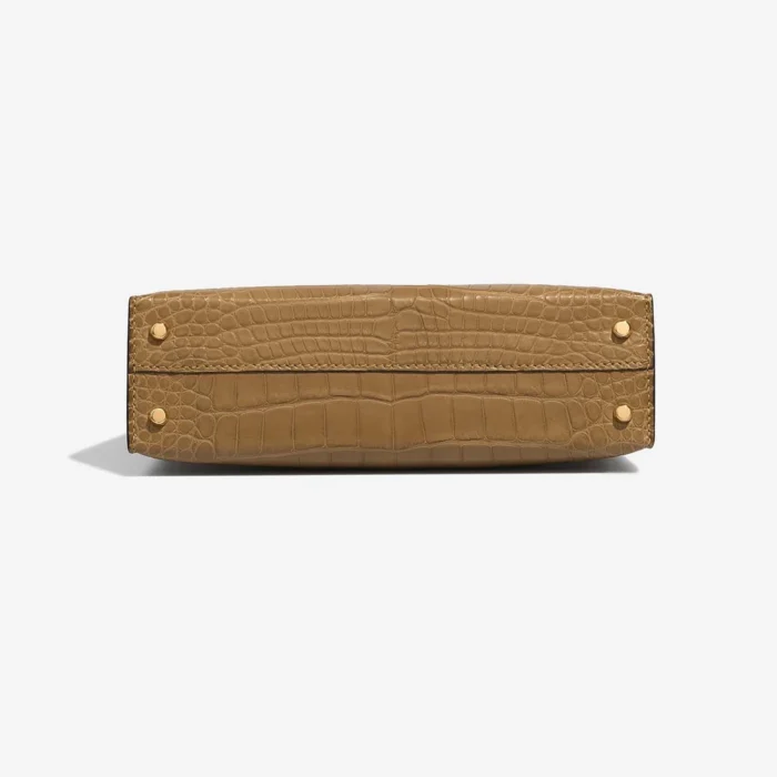 High-End Hermès Inspired Mini Kelly Matte Alligator Kraft GHW - Direct Luxury Fashion - Image 3