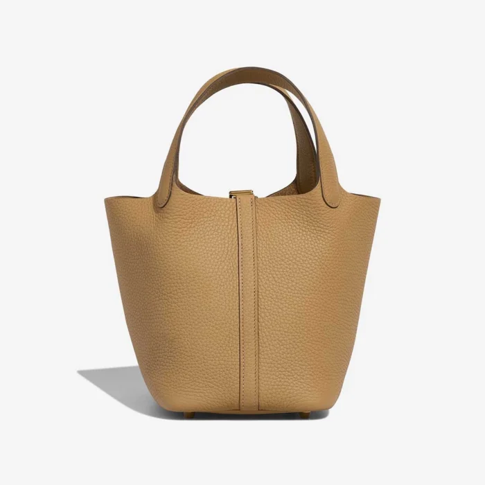 High-End Hermès Inspired Picotin 18 Clemence Biscuit GHW - Direct Luxury Fashion - Image 3