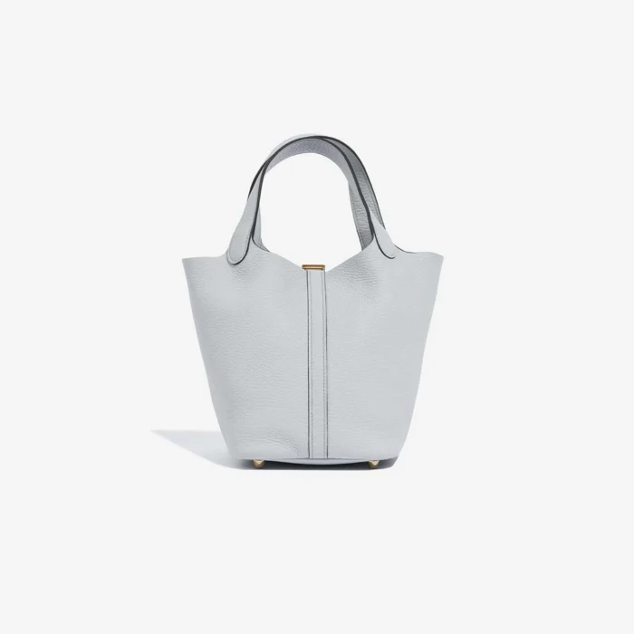 High-End Hermès Inspired Picotin 18 Clemence Bleu Pale GHW - Direct Luxury Fashion - Image 2