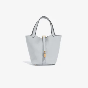 High-End Hermès Inspired Picotin 18 Clemence Bleu Pale GHW | DLF