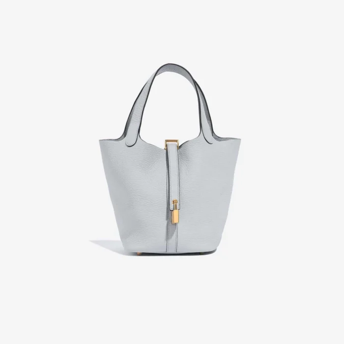 High-End Hermès Inspired Picotin 18 Clemence Bleu Pale GHW | DLF