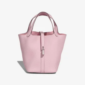 High-End Hermès Inspired Picotin 18 Clemence Rose Sakura PHW - Direct Luxury Fashion