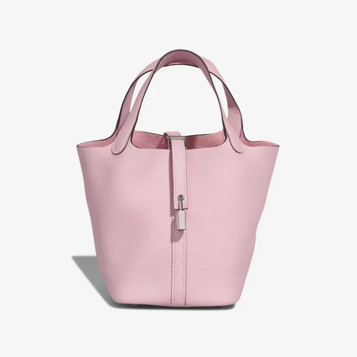 High-End Hermès Inspired Picotin 18 Clemence Rose Sakura PHW - Direct Luxury Fashion