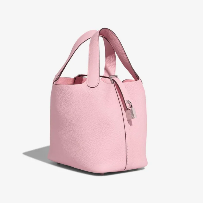 High-End Hermès Inspired Picotin 18 Clemence Rose Sakura PHW - Direct Luxury Fashion - Image 5