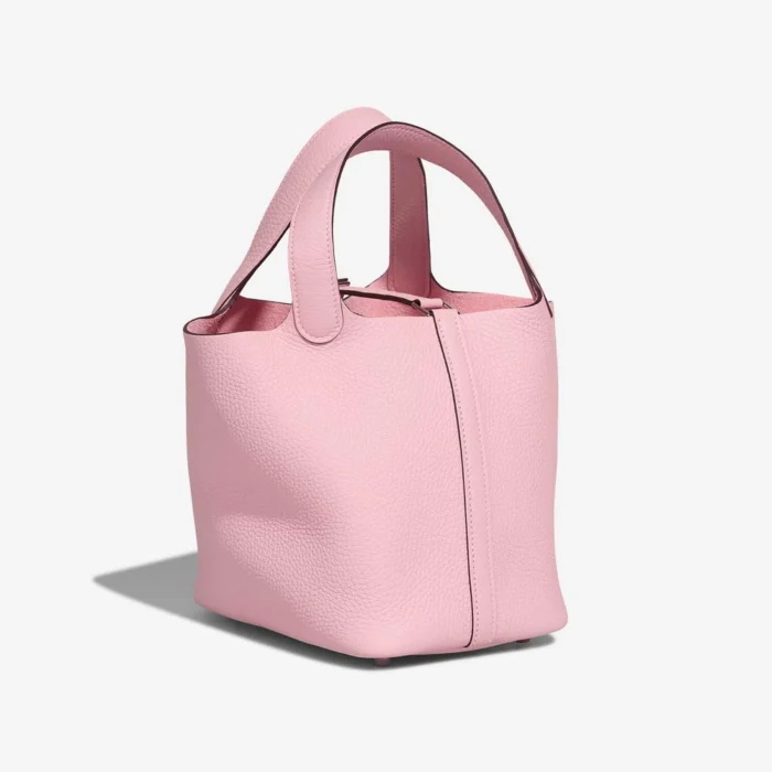 High-End Hermès Inspired Picotin 18 Clemence Rose Sakura PHW - Direct Luxury Fashion - Image 4
