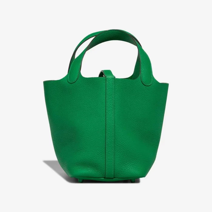 High-End Hermès Inspired Picotin 18 Taurillon Clemence Bambou So Green HW - Direct Luxury Fashion - Image 3