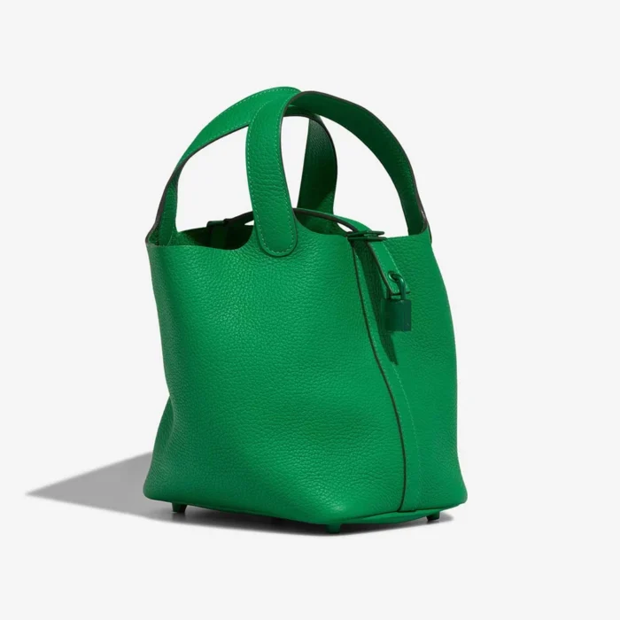 High-End Hermès Inspired Picotin 18 Taurillon Clemence Bambou So Green HW - Direct Luxury Fashion - Image 6