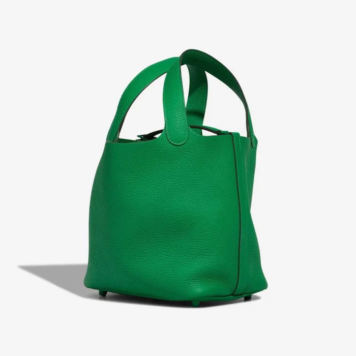High-End Hermès Inspired Picotin 18 Taurillon Clemence Bambou So Green HW - Direct Luxury Fashion - Image 5